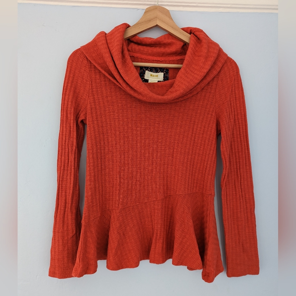 Anthropologie Maeve Cowineck Peplum Blouse
